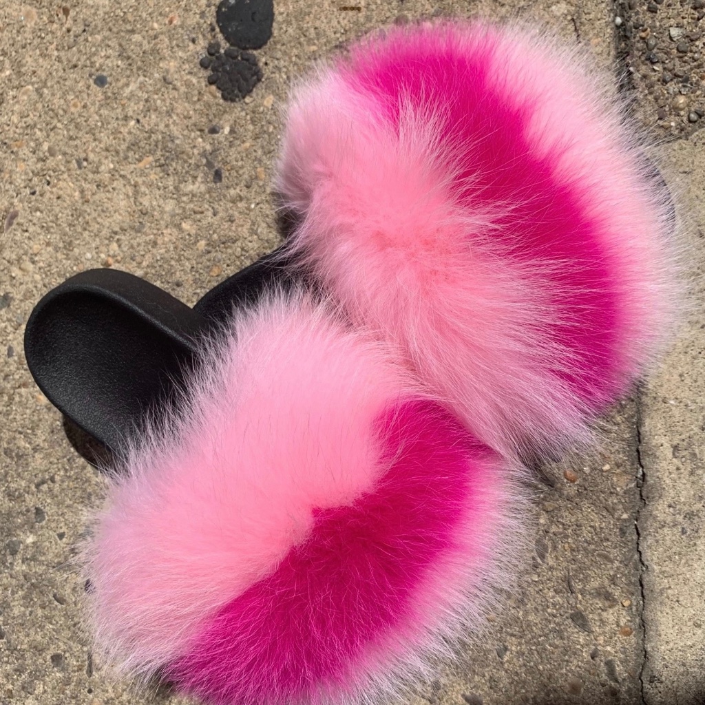 Pinky Real Fur Slides Sizes 951011 Pinky Real Fur Slides Sizes 951011